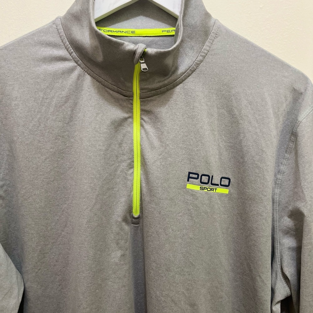 Ralph Lauren Polo Sport Gray Golf Performance XL 1/4 Zip Pullover  Thermo Vent - Picture 2 of 9